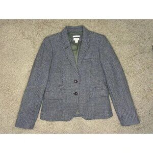 J. CREW Factory Houndstooth Schoolboy Blazer Jacket Wool Blend Academia Sz 4